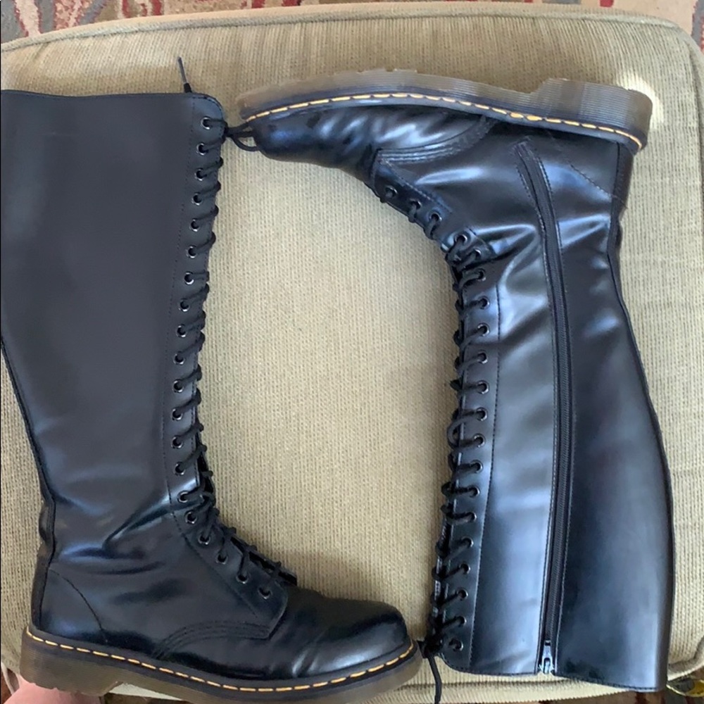 Original Dr. Martens Tall Black Boots-  20 Eyelet!